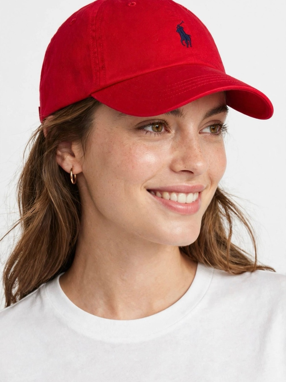 Polo by Ralph Lauren Red Baseball Cap with Navy Pony